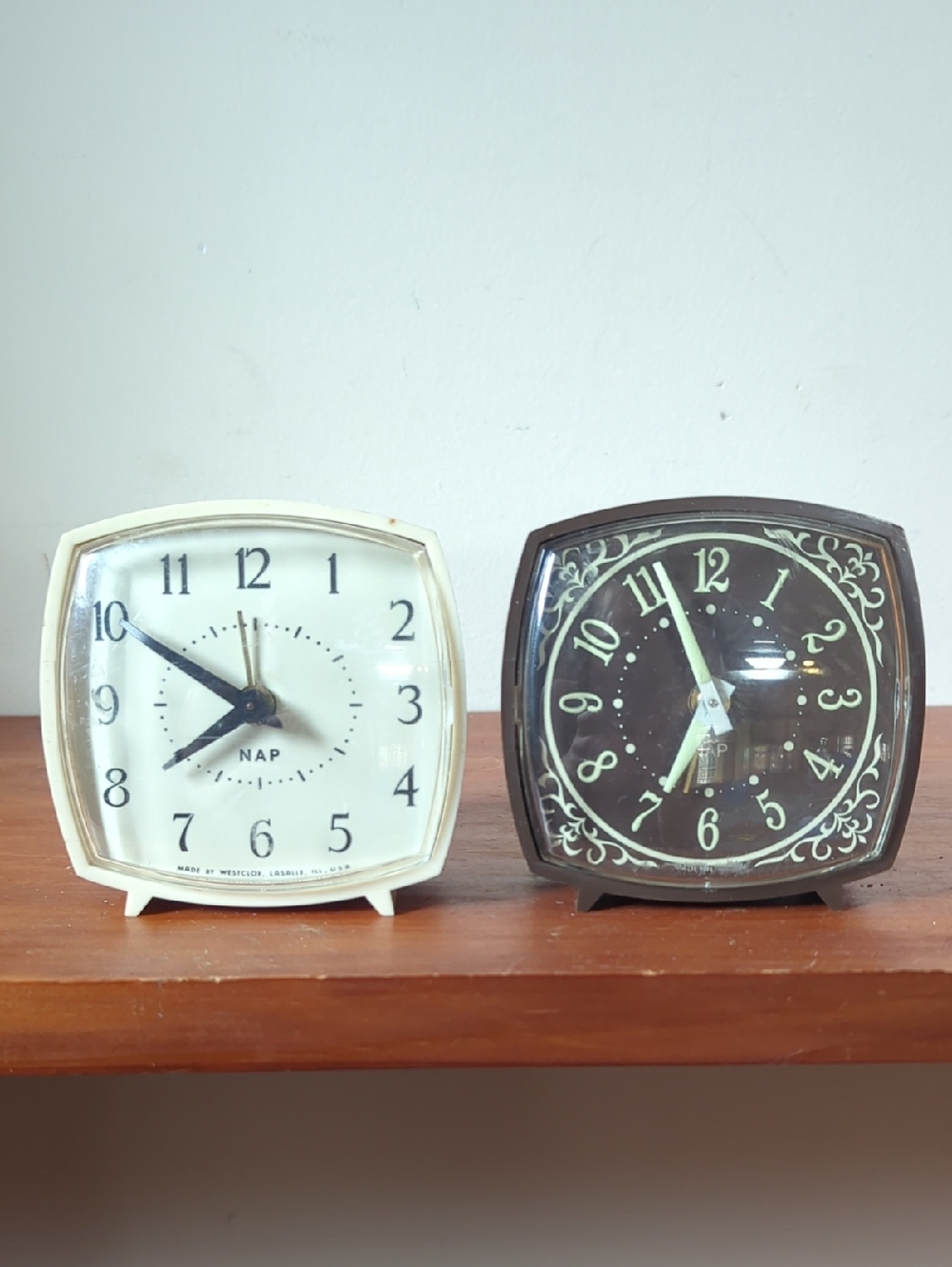 Pair Of Vintage NAP Wind-up Alarm Clocks